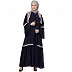 Front open abaya with Bell sleeves- Navy Blue